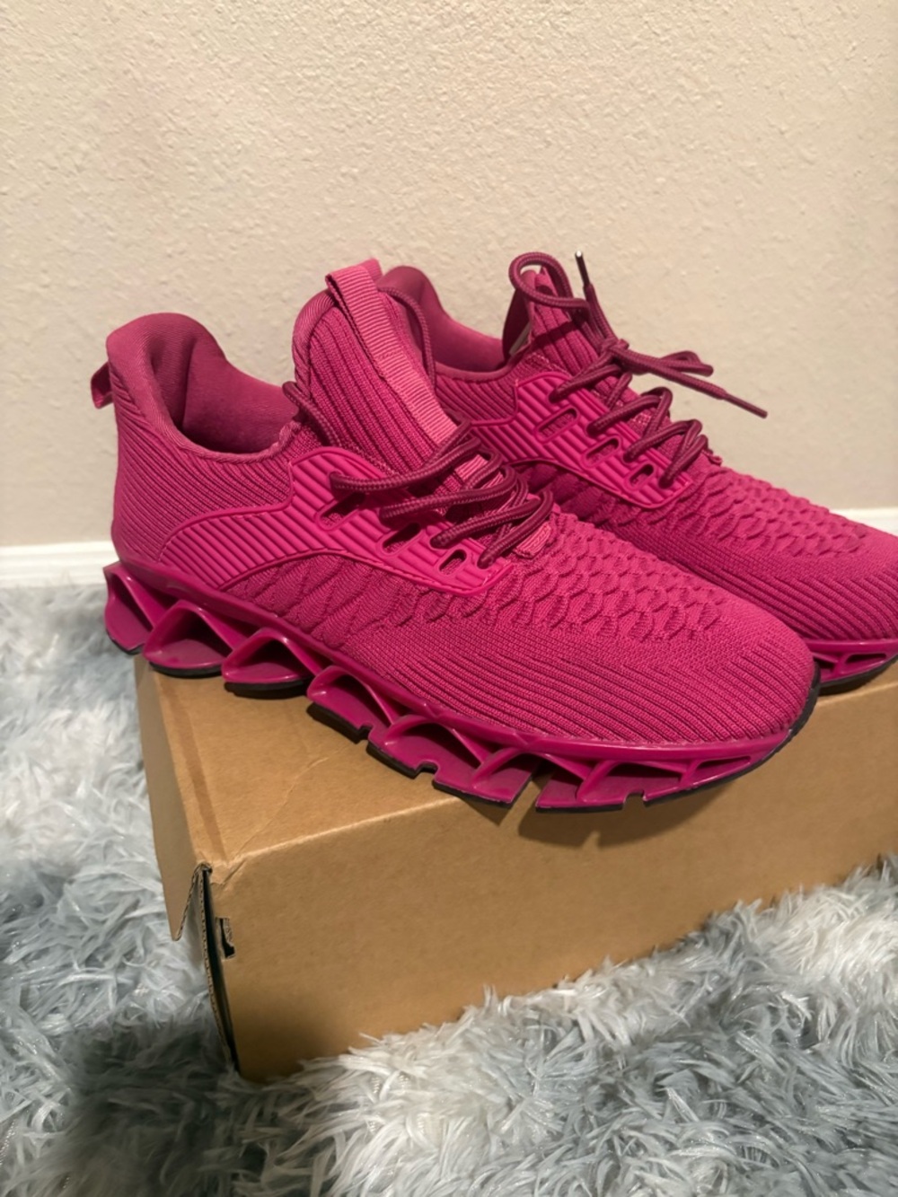 Vibrant Hot Pink Athletic Sneakers